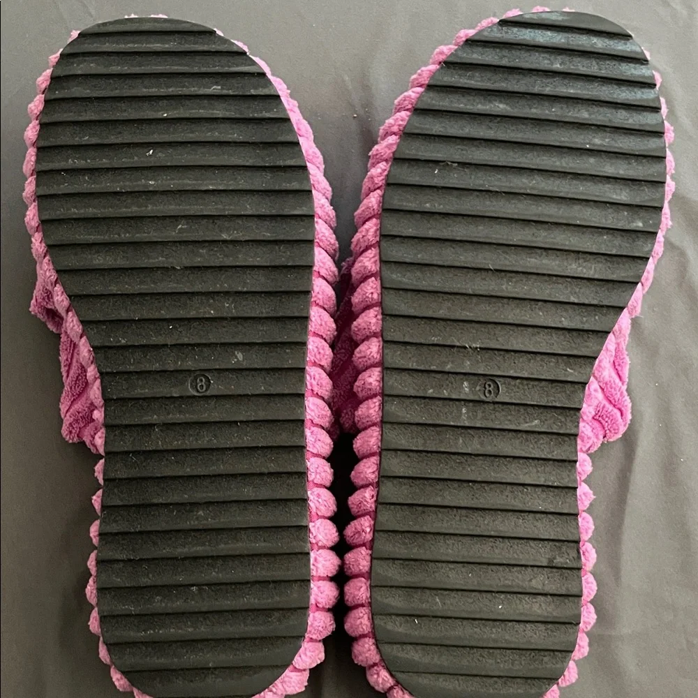 Free People Fuchsia Textured Slide Sandals - Picture 2 of 2